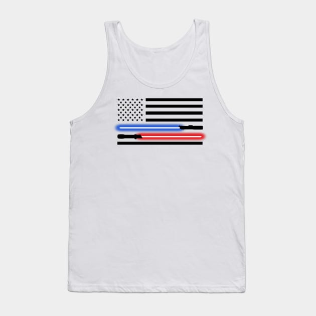 Light saber American flag Horizontal Tank Top by turborx